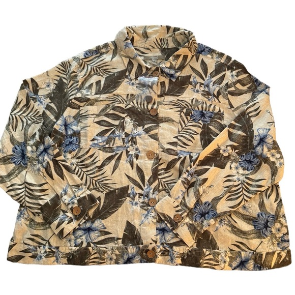 Denim&Co. Naturals Linen Blend Button Down Jacket/Blazer Size 1X - Picture 10 of 11